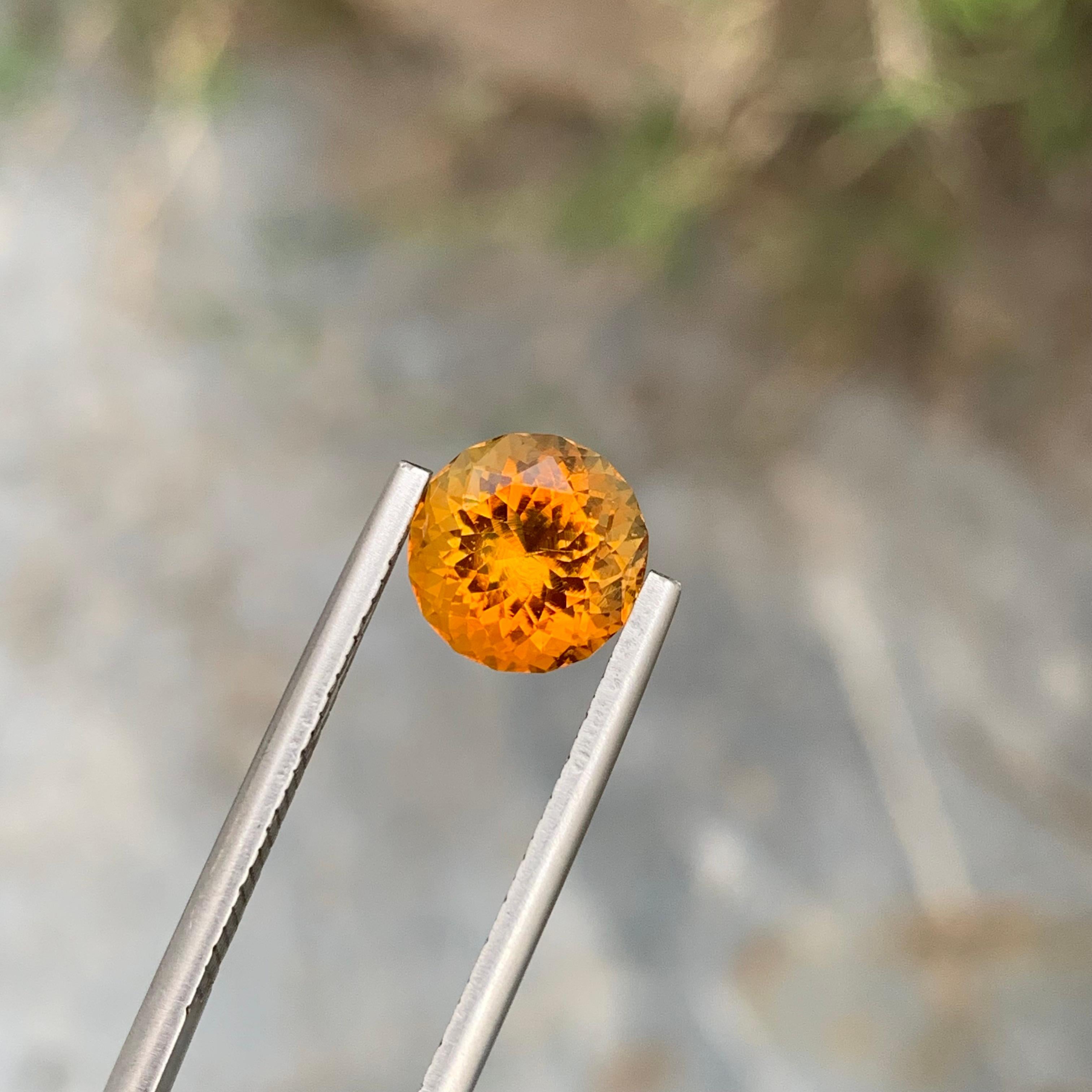 2,40 Quilates Natural Citrino de Madeira Suelto Forma Redonda Gema Para Anillo Joyas en venta 4