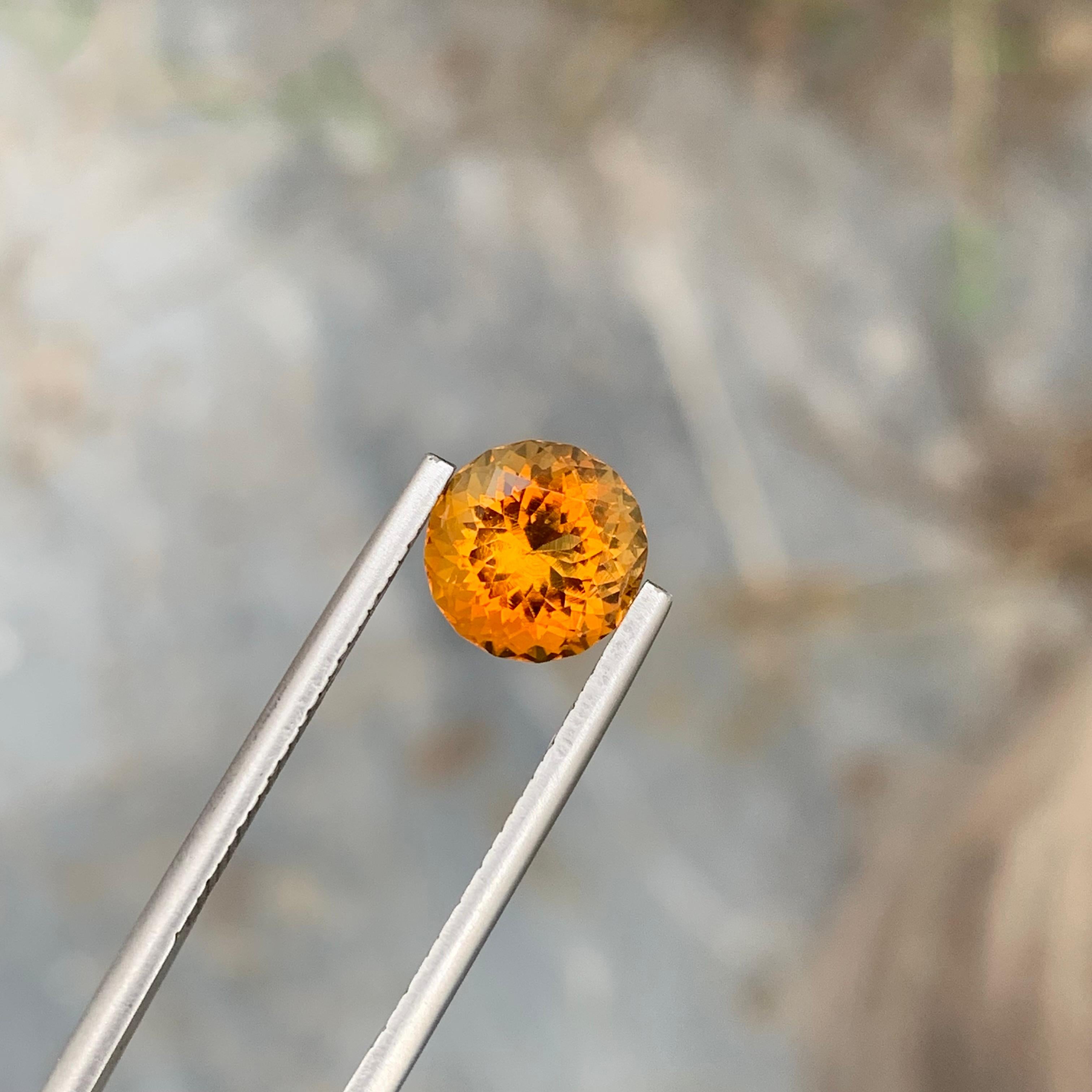 2,40 Quilates Natural Citrino de Madeira Suelto Forma Redonda Gema Para Anillo Joyas en venta 2