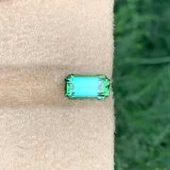 2.40 Carat Natural Loose Mint Green Tourmaline Emerald Cut Afghan Gemstone