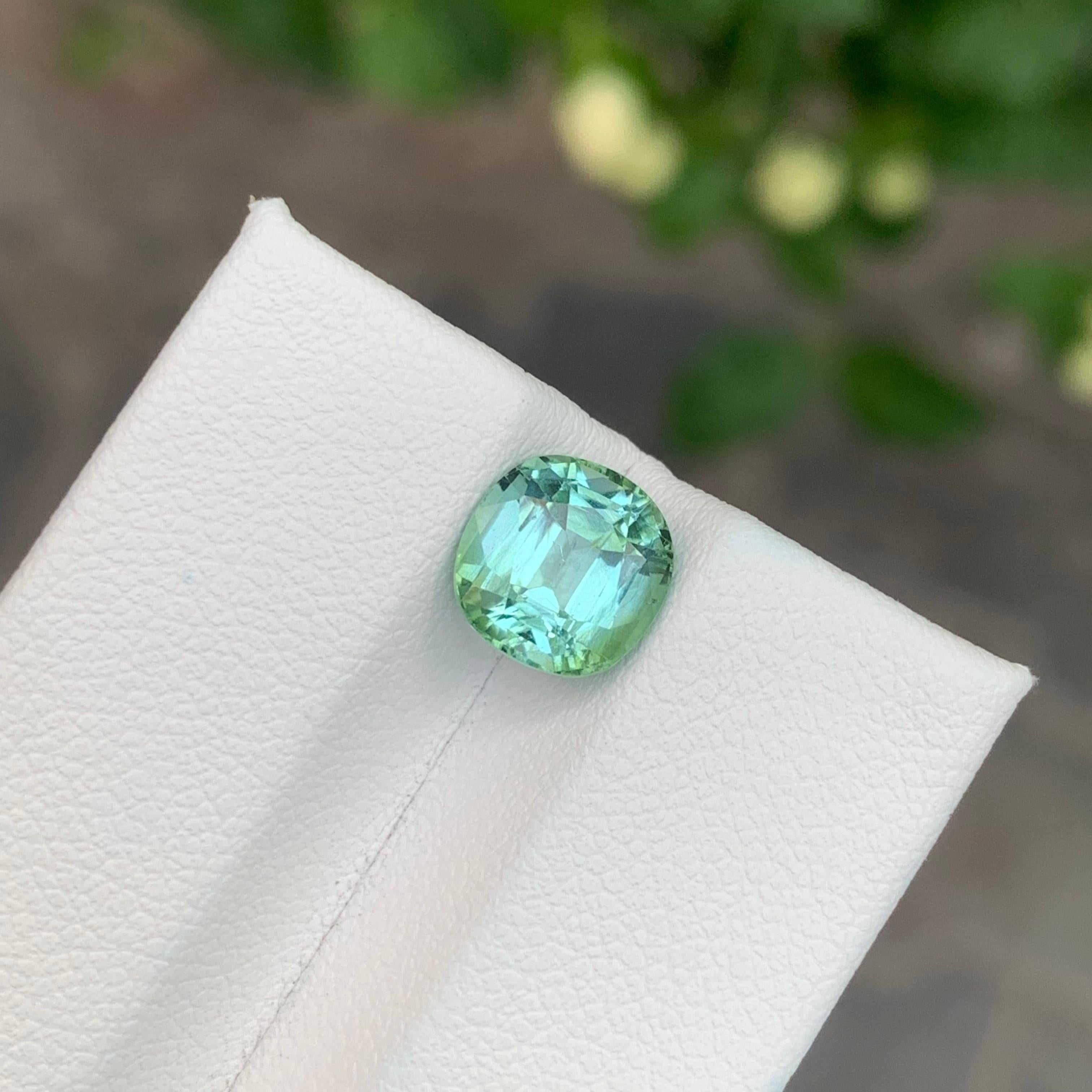 2.40 Carat Natural Loose Mint Tourmaline Cushion Shape Gemstone (pierre précieuse en forme de coussin) en vente 1