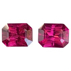 2.40 Carat Natural Loose Pinkish Red Garnet Pair Cushion Cut African Gemstones