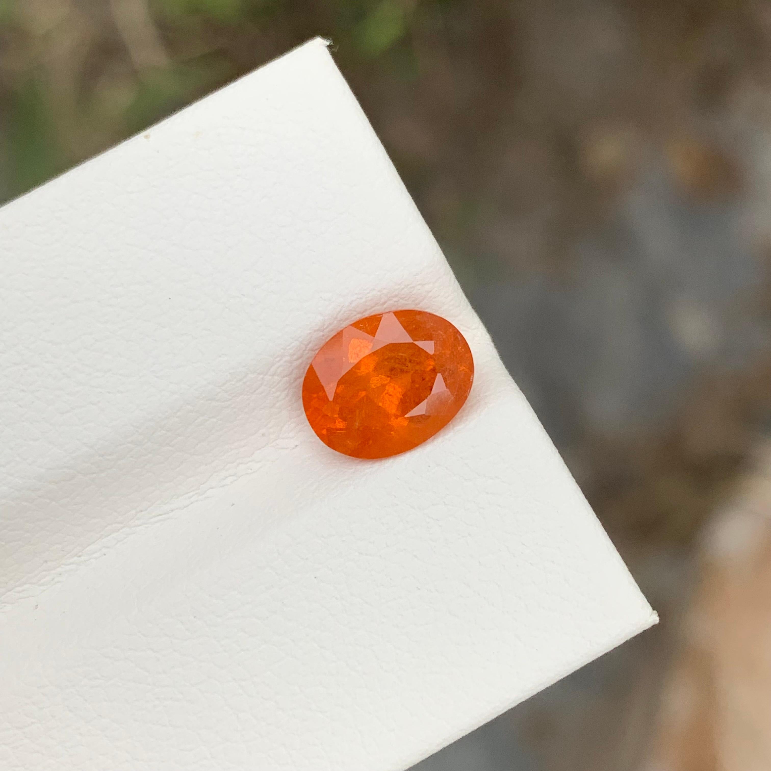 Loose Spessartine Garnet
Weight: 2.40 Carats
Dimension: 8.7 x 6.9 x 4.6 Mm
Colour: Orange
Treatment: Non
Shape: Oval
Certificate: On Demand


Spessartine garnet, often referred to simply as spessartine, is a captivating gemstone prized for its