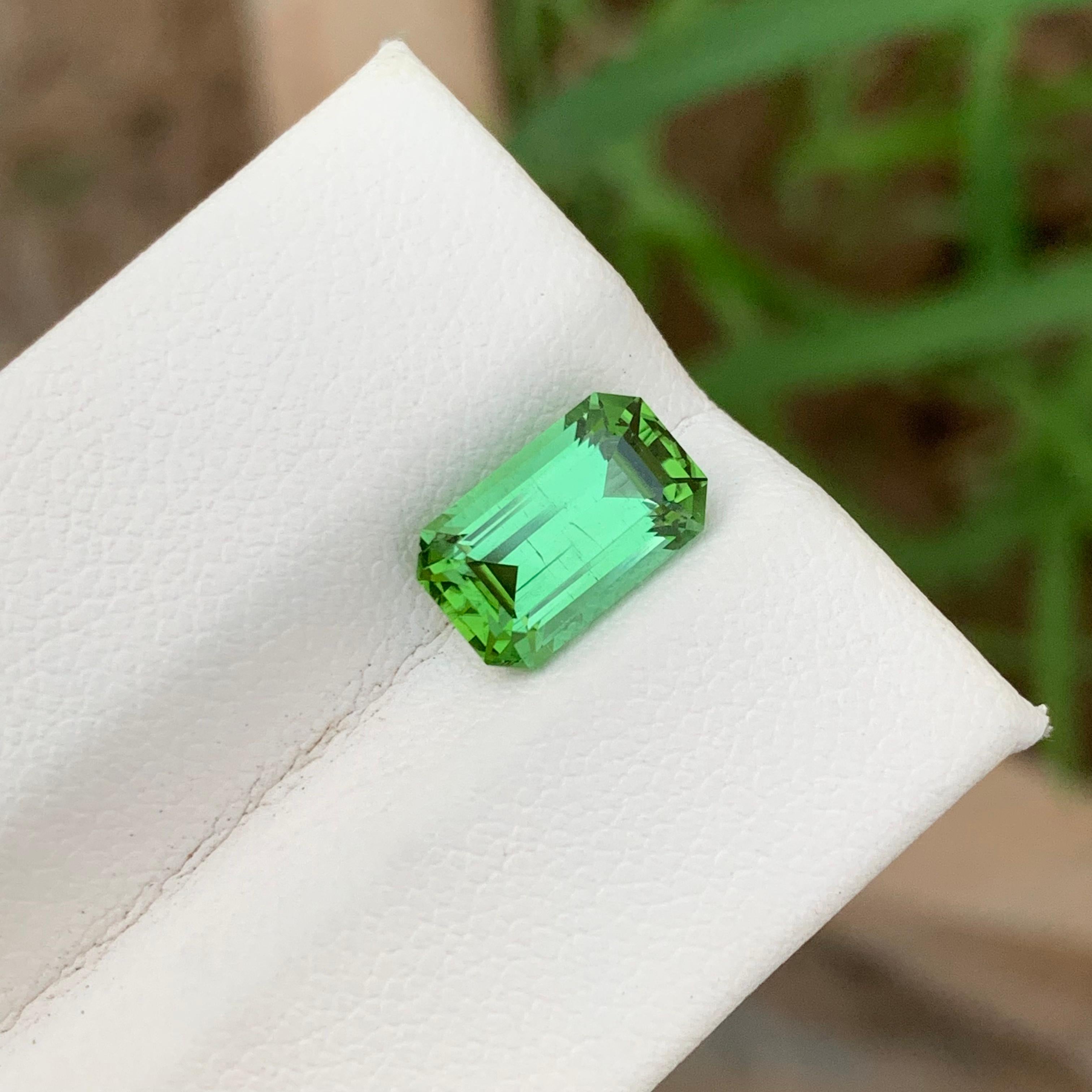 2.40 Carat Natural Rich Color Loose Mint Green Tourmaline Ring Gem Afghan Mine For Sale 4