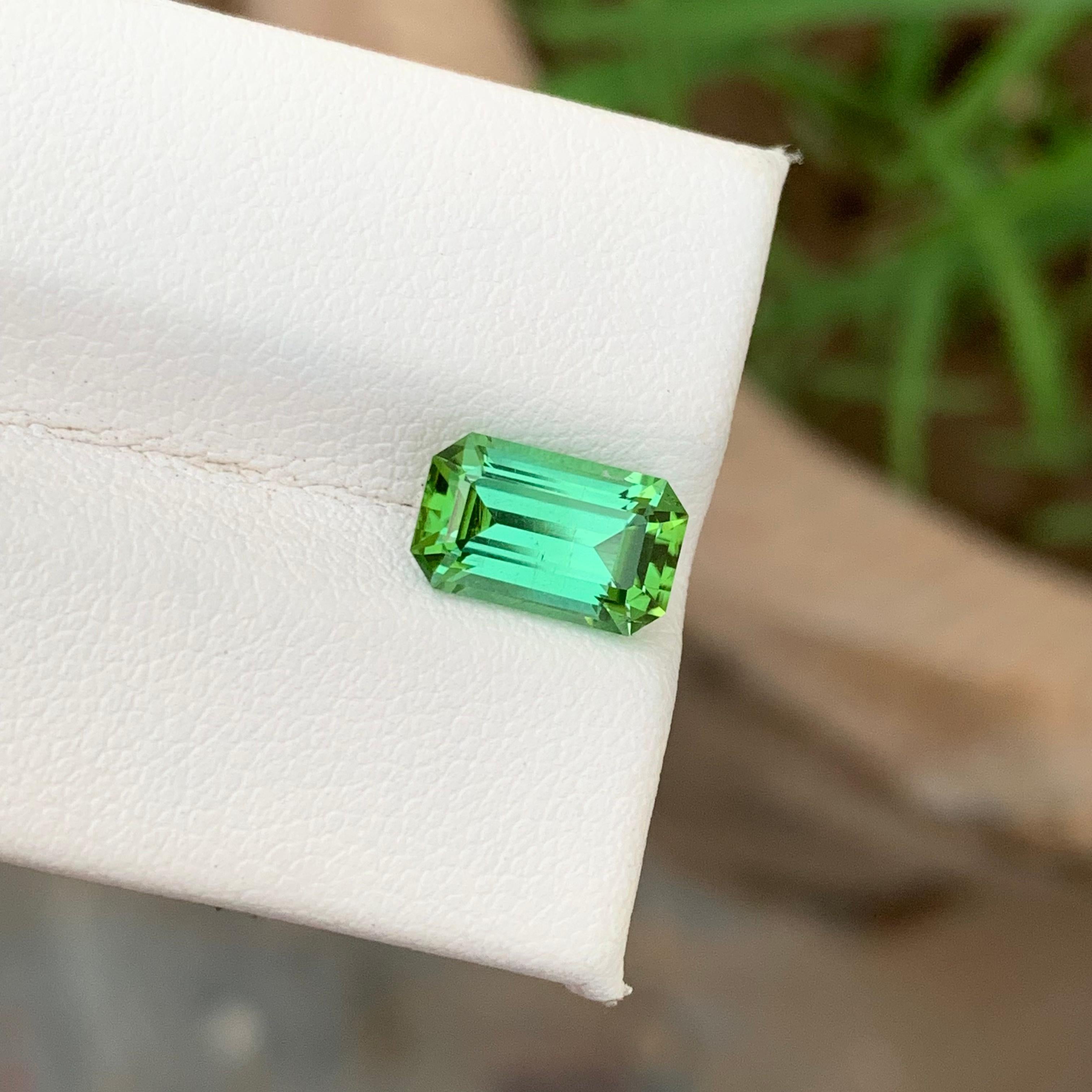 2.40 Carat Natural Rich Color Loose Mint Green Tourmaline Ring Gem Afghan Mine For Sale 5