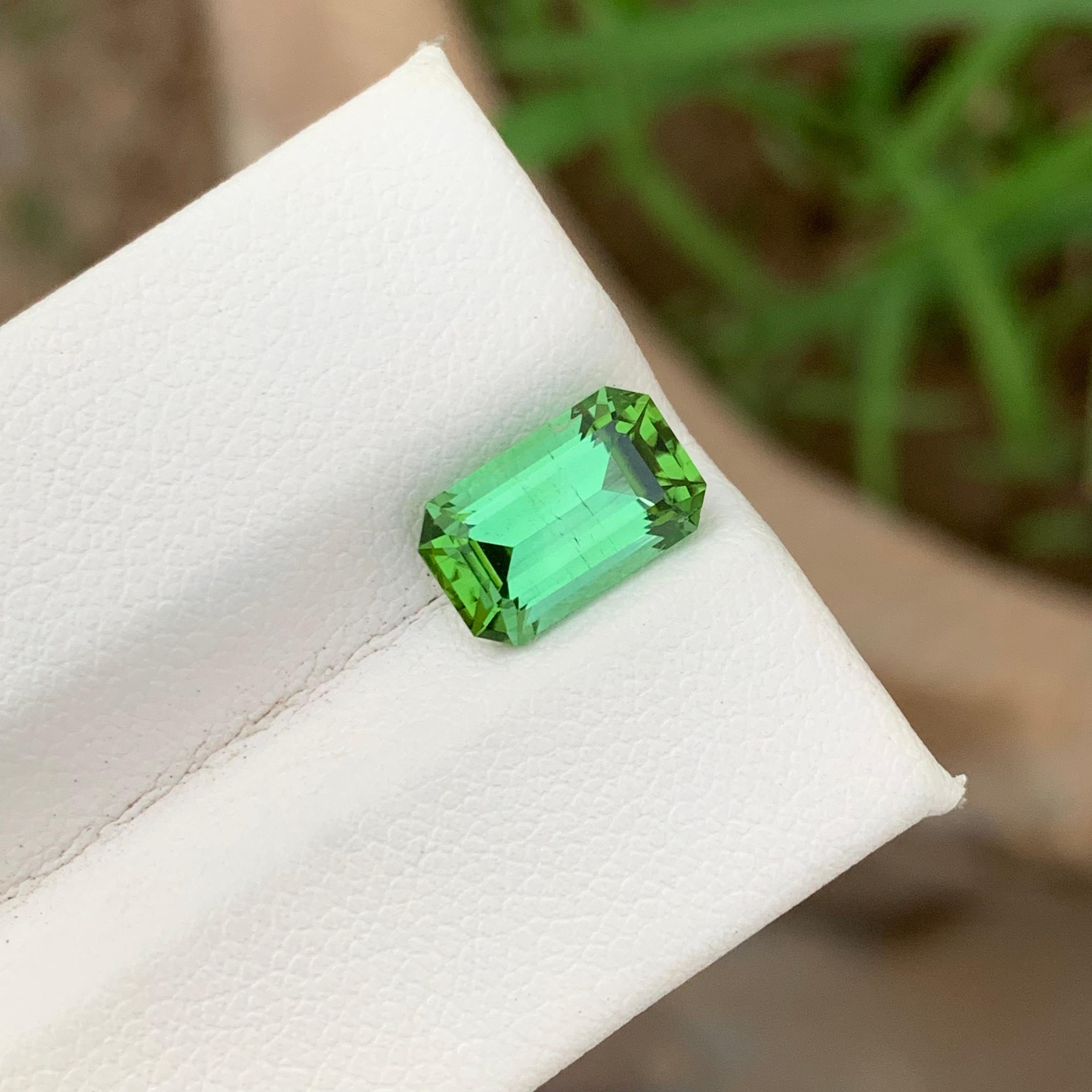 Arts and Crafts 2.40 Carat Natural Rich Color Loose Mint Green Tourmaline Ring Gem Afghan Mine For Sale