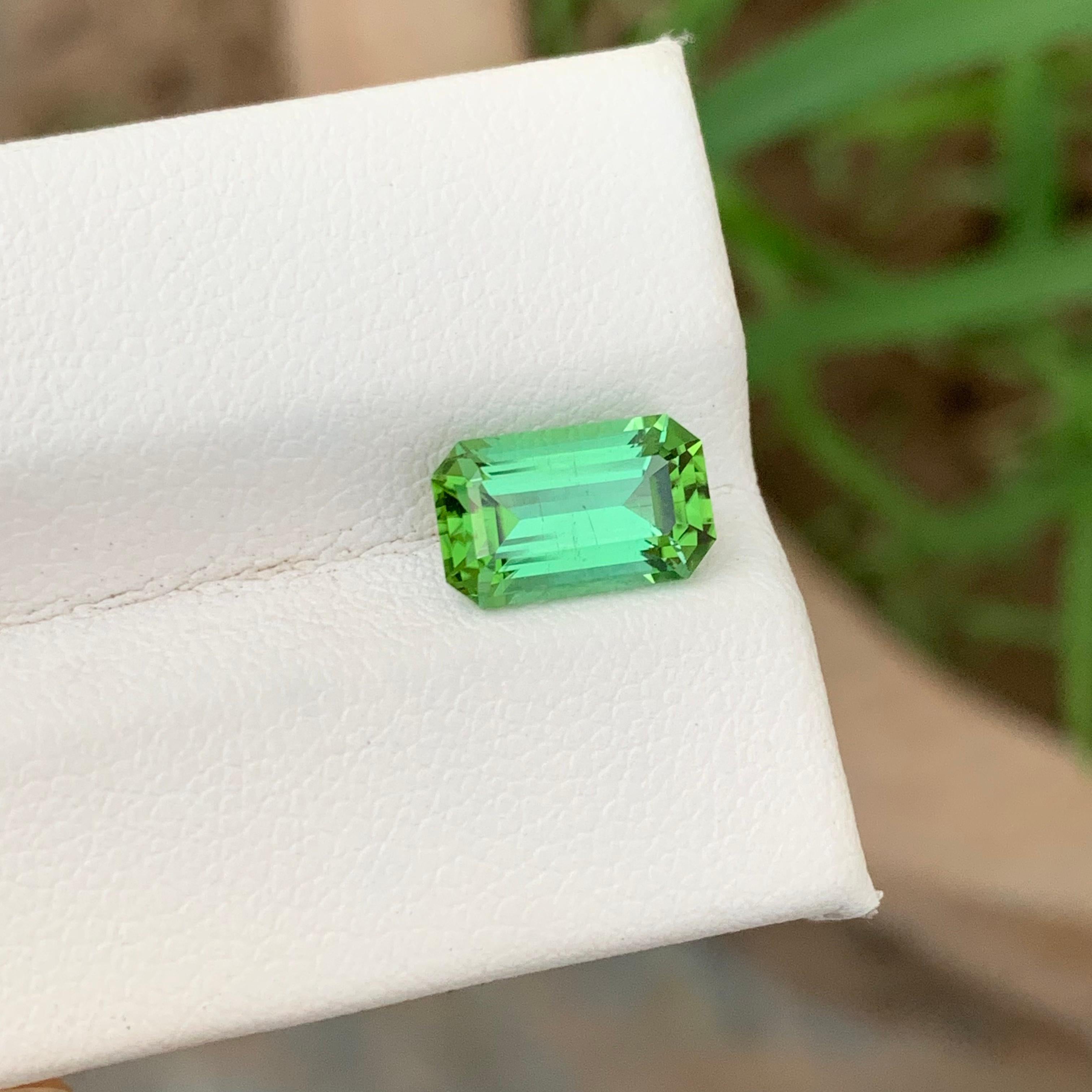 2.40 Carat Natural Rich Color Loose Mint Green Tourmaline Ring Gem Afghan Mine For Sale 3