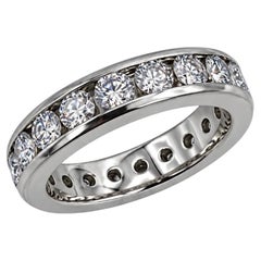 2.40 Carat Round Brilliant Channel Set Diamond Platinum Eternity Band