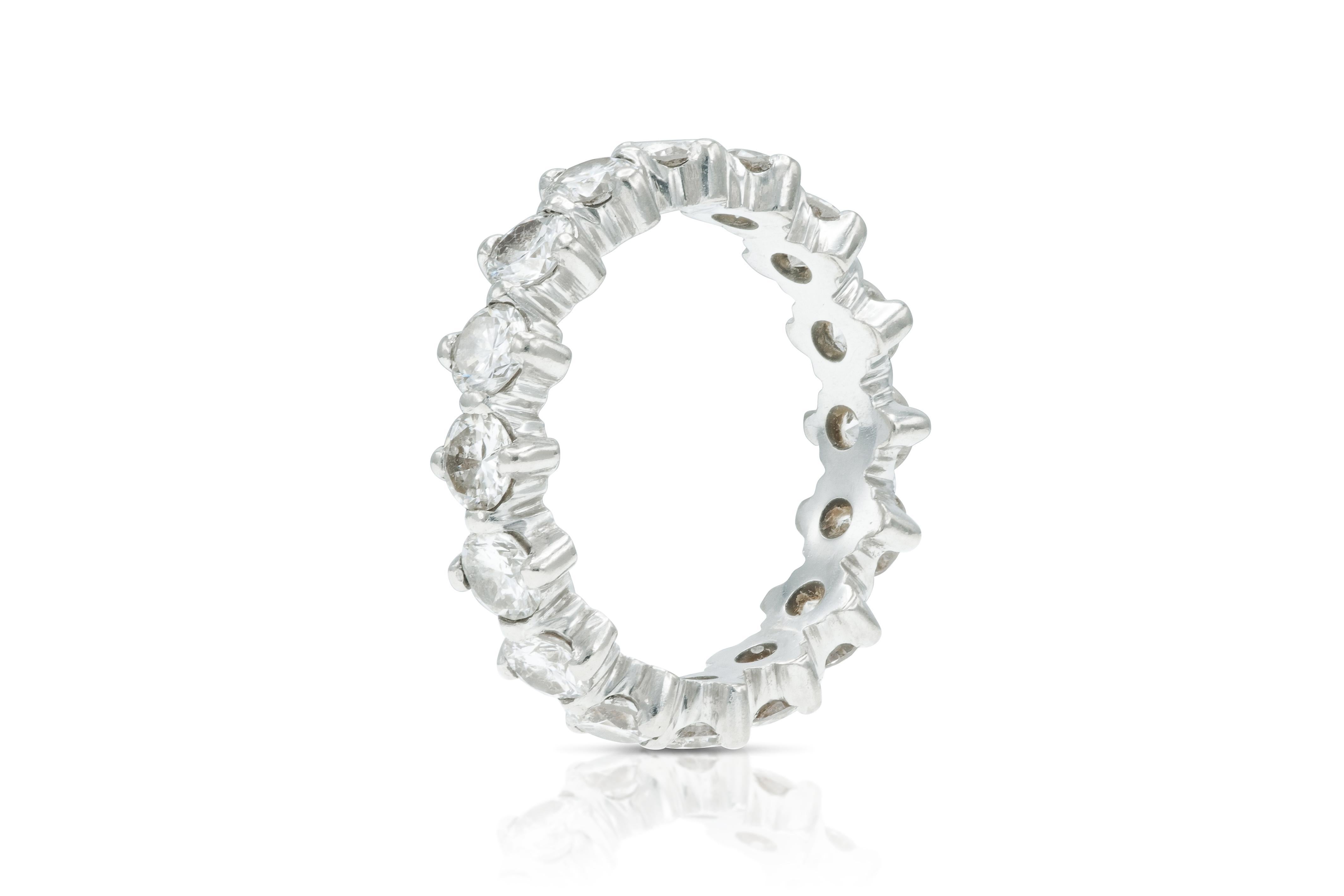 Round Cut 2.40 Carat Round Brilliant Cut Diamond Eternity Band For Sale