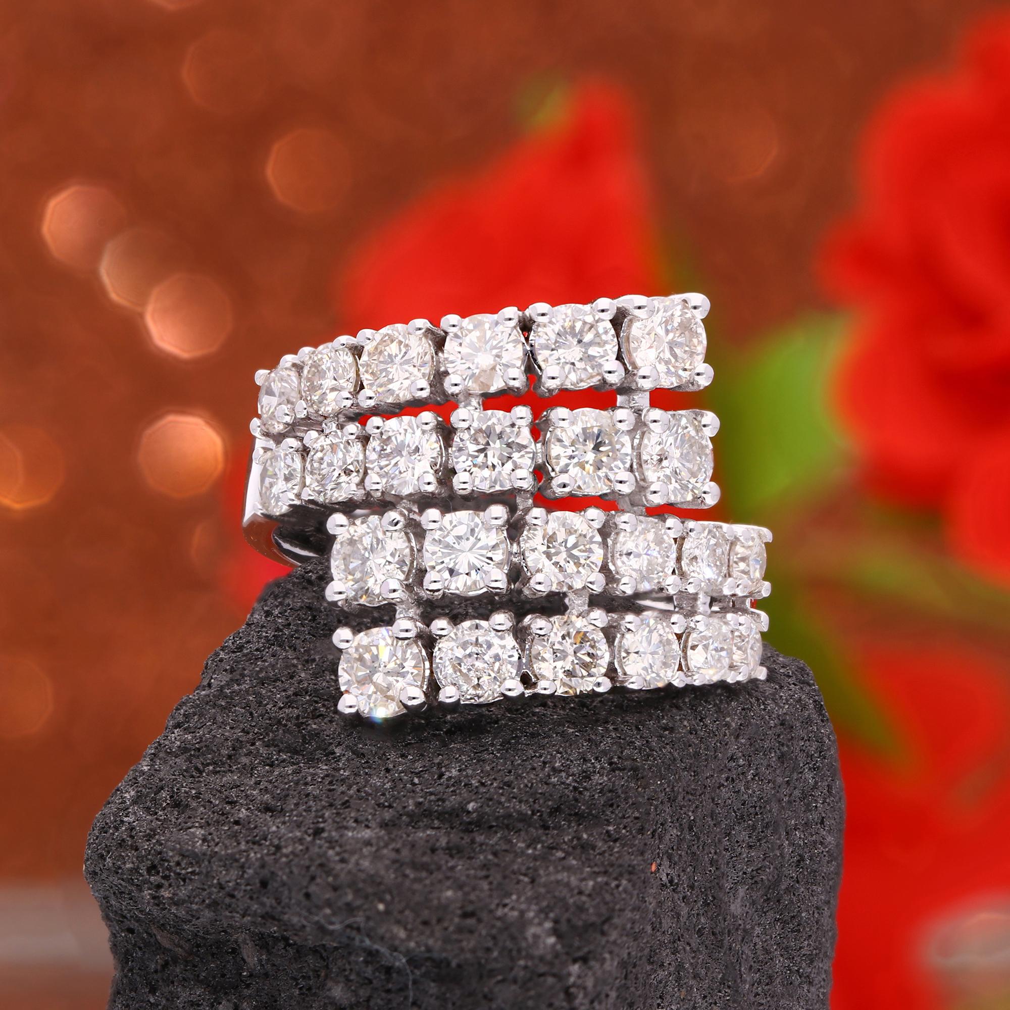 2,40 Karat SI Reinheit HI Farbe runder Diamant Wickelring 18 Karat Weißgold (Moderne) im Angebot