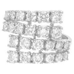 2.40 Carat SI Clarity HI Color Round Diamond Wrap Ring 18 Karat White Gold