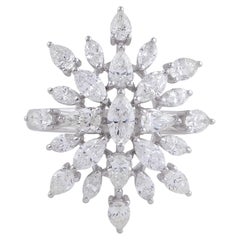 2.40 Carat SI/H Pear & Marquise Shape Diamond Starburst Ring 18 Karat White Gold