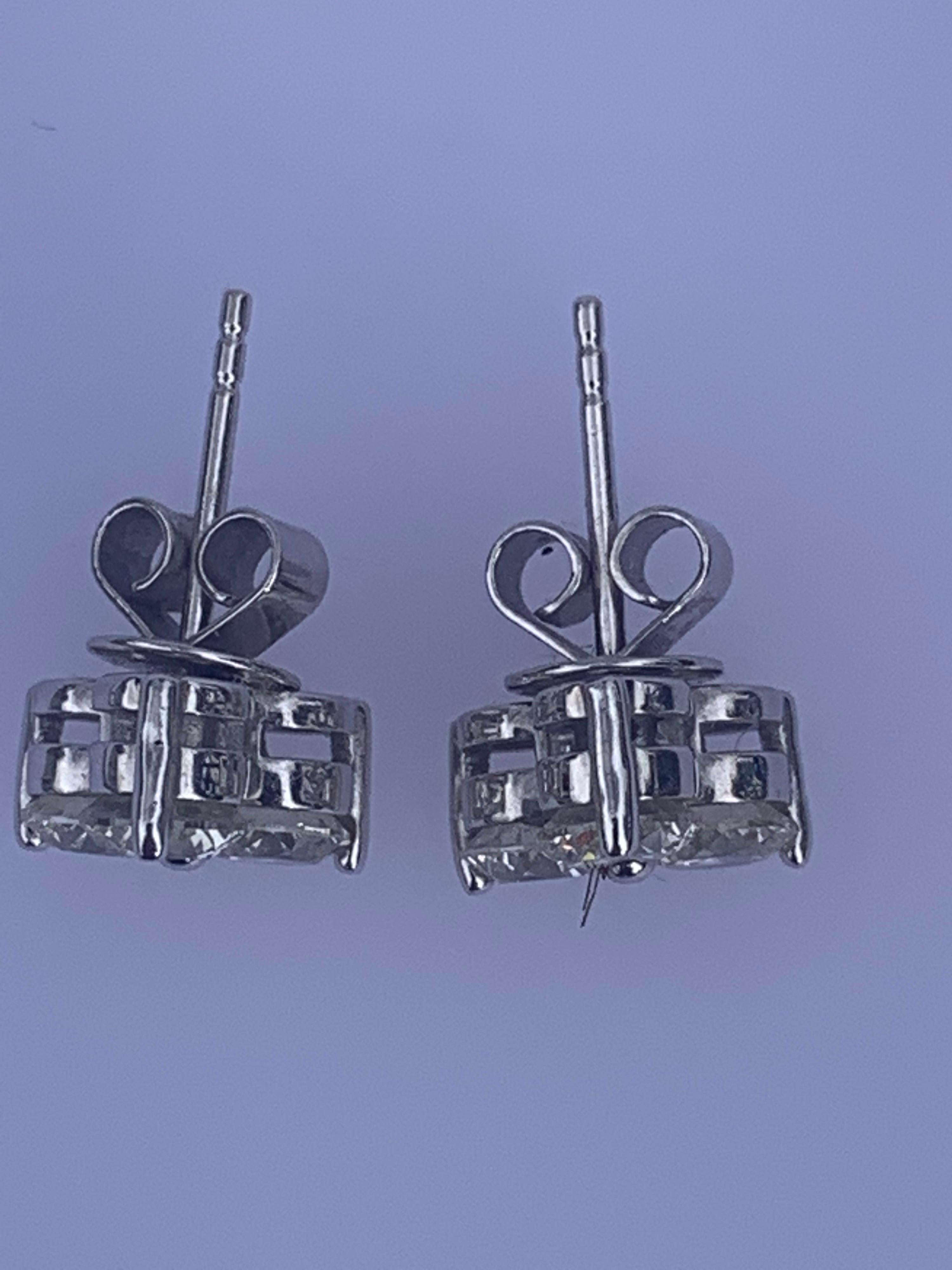 Artisan 2.40 carat white diamond Ear studs