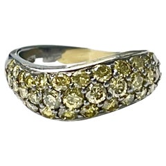 2.40 Carat Yellow Diamond Band Ring in 18K Gold