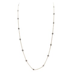 2.40 Carats 25 Stations Diamond by the Yard Necklace 14 Karat Two Tone Gold