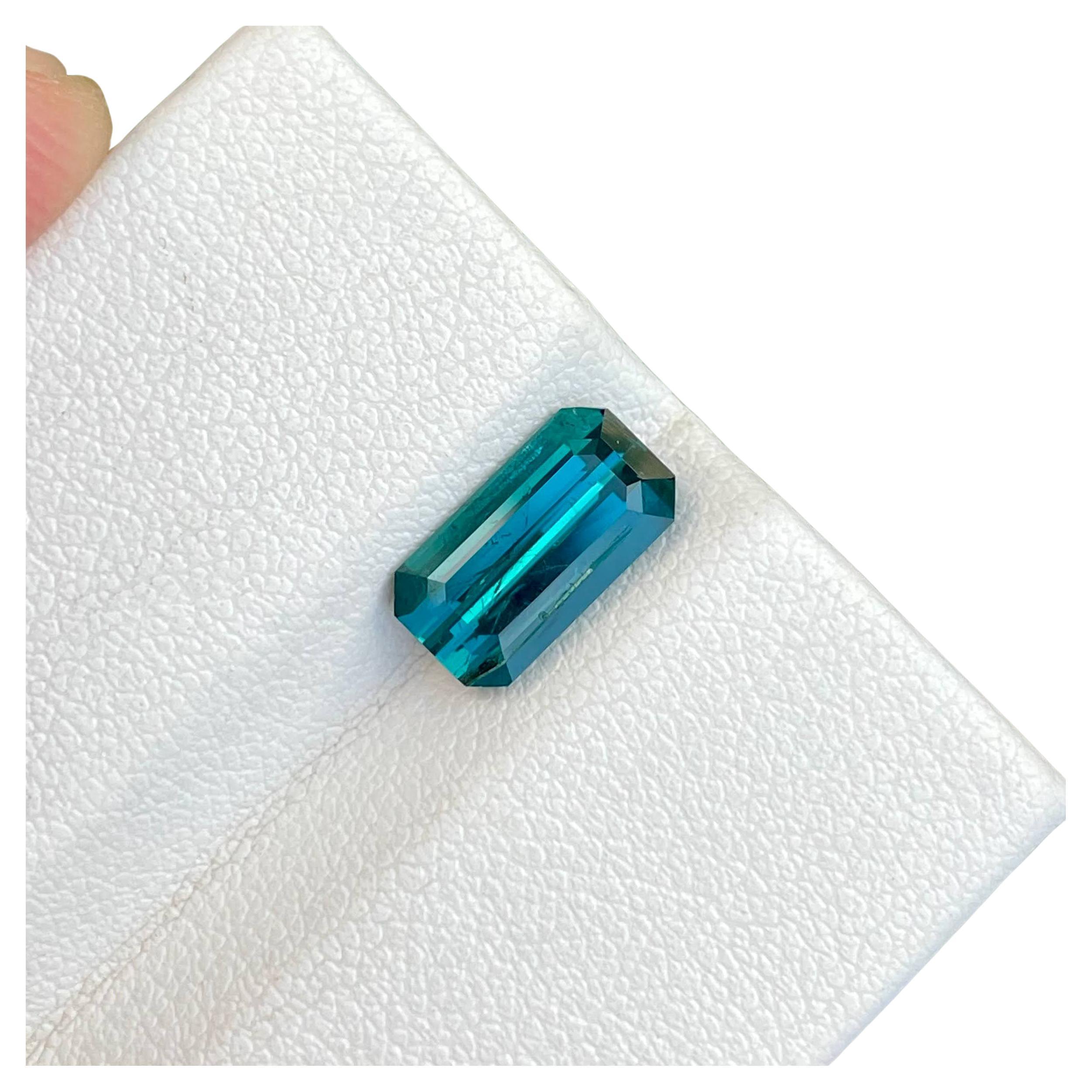 Weight 2.40 carats 
Dimensions 10.8x5.8x4.4 mm
Treatment none 
Origin Afghanistan 
Clarity SI
Shape octagon 
Cut emerald 



The Deep Indicolite Tourmaline is a mesmerizing gemstone that captivates with its tranquil hues and remarkable beauty. This
