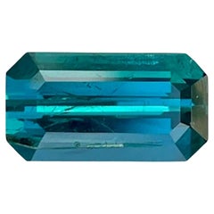 2.40 Carats Deep Indicolite Tourmaline Stone Emerald Cut Natural Afghan Gemstone