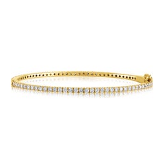 2.40 Carat Diamond All Around Gold Bangle Bracelet