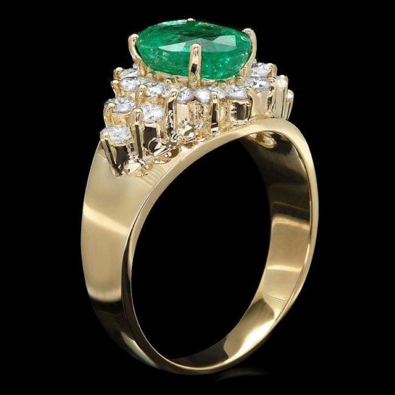 2.bague en or jaune massif 14K avec émeraude naturelle de 40 carats et diamant

Le poids total de l'émeraude verte naturelle est de : Environ 1,60 carats 

Mesures de l'émeraude : Environ 9,00 x 7,00 mm

Diamants ronds naturels Poids : Environ 0,80