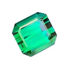 2.40 Carats Natural Green Emerald Cut Tourmaline from Afghanistan