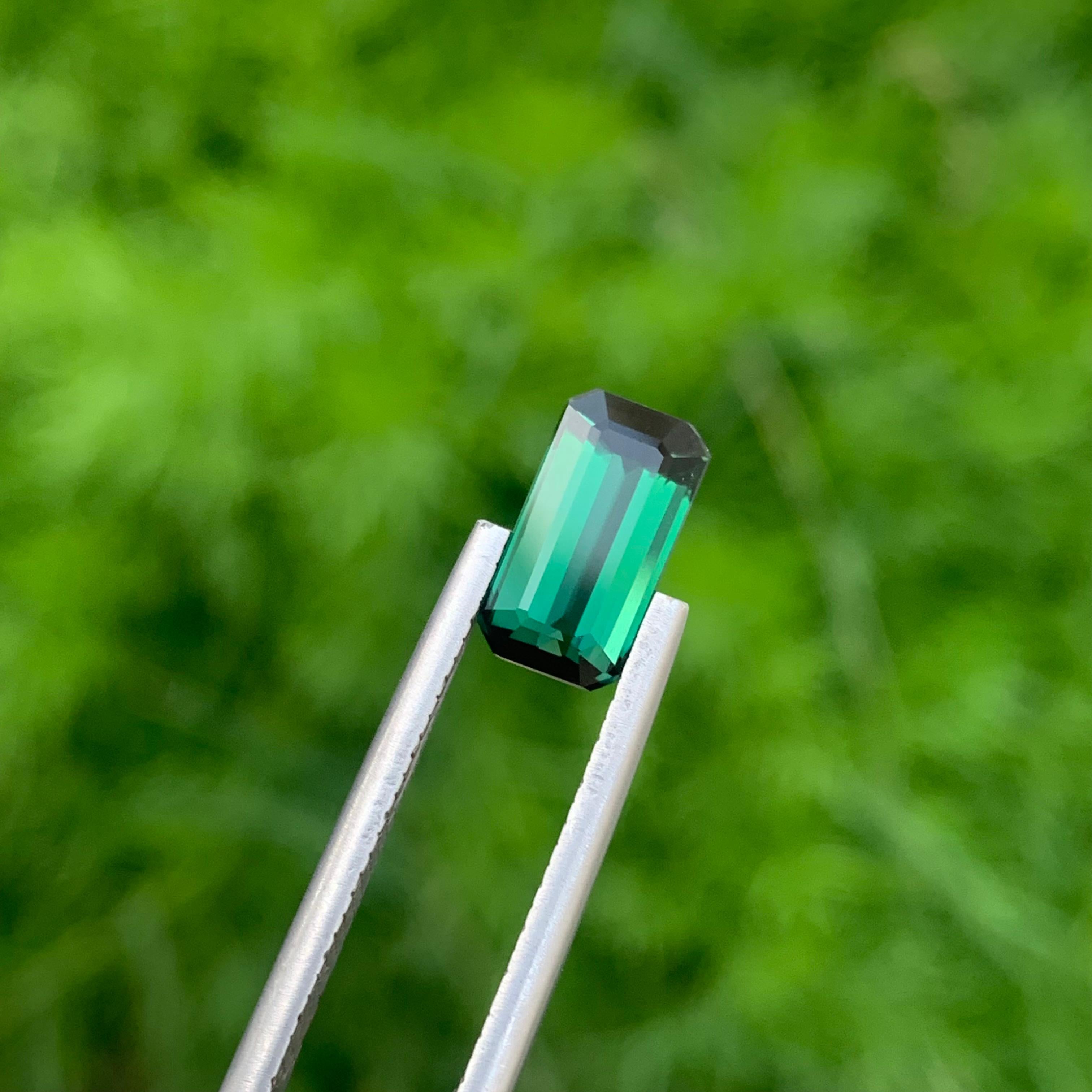 2,40 Karat natürlicher loser grüner Turmalin mit Lagoon-Schirm in Smaragdform in Smaragdform im Angebot 7