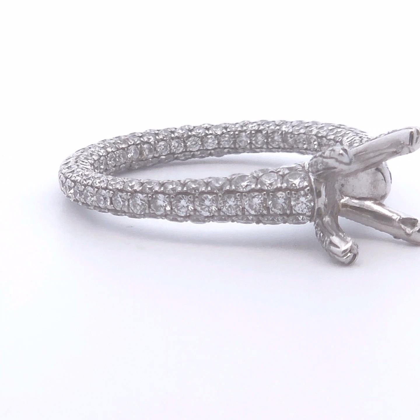 2,40ct Diamant-Halbfassung in 18k Gold (Rundschliff) im Angebot