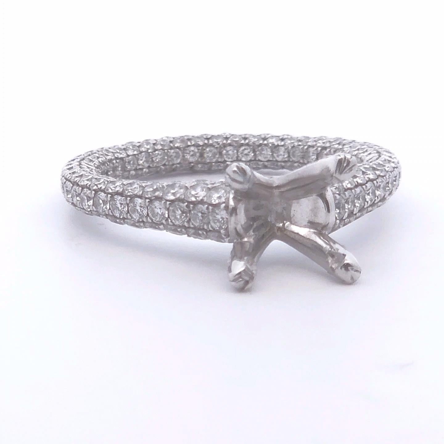 2,40ct Diamant-Halbfassung in 18k Gold im Zustand „Neu“ im Angebot in Tustin, CA