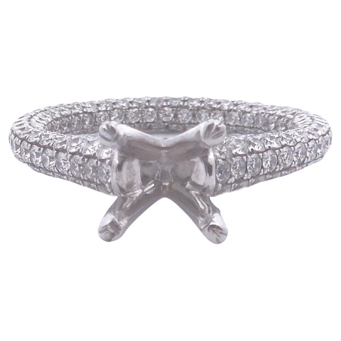 2,40ct Diamant-Halbfassung in 18k Gold im Angebot