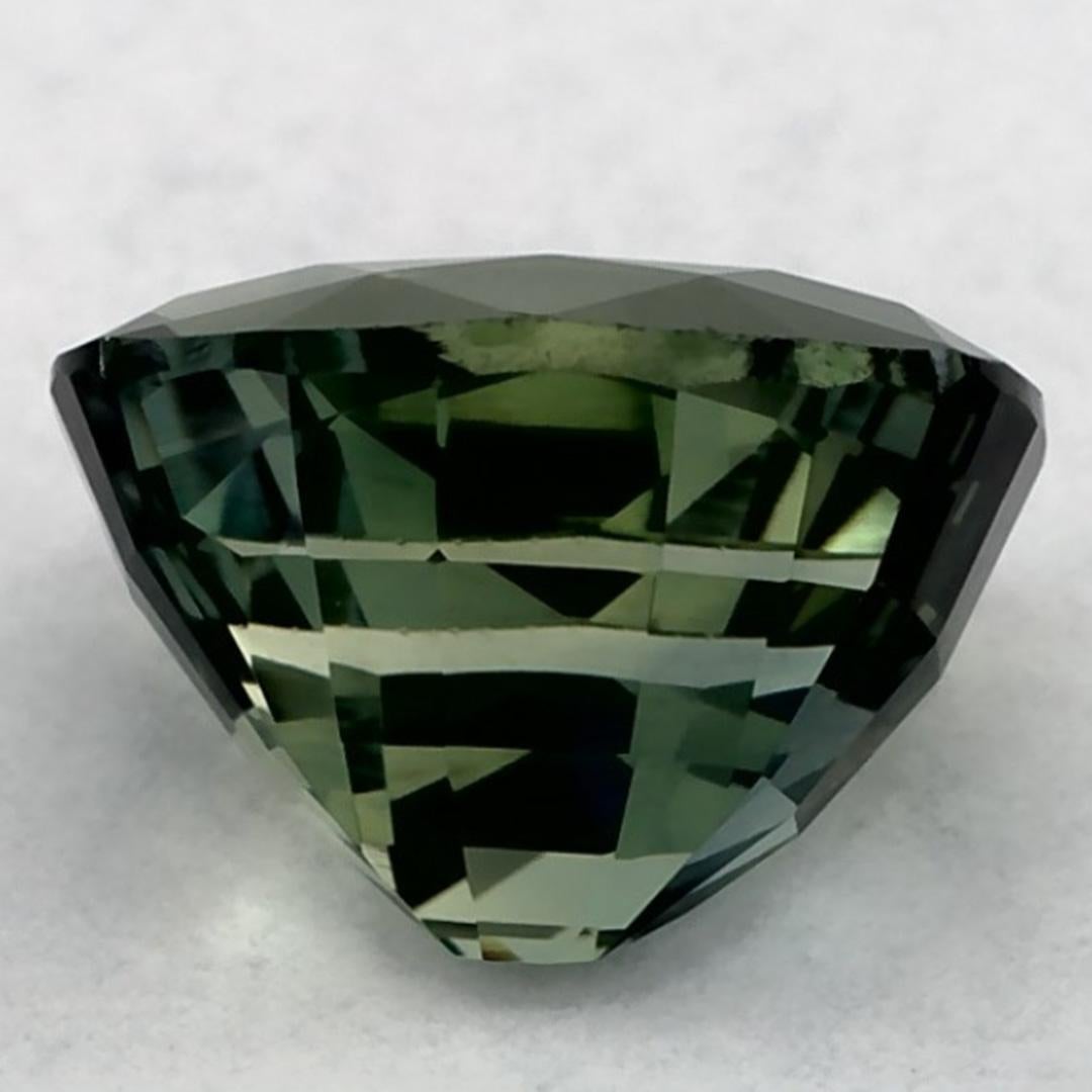 2.40 Karat Grüner Saphir Cushion Lose Edelstein im Zustand „Neu“ im Angebot in Fort Lee, NJ
