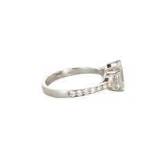 2, 40 Ct Solitaire Ring, Emerald Cut H Color Vvs1 Clarity