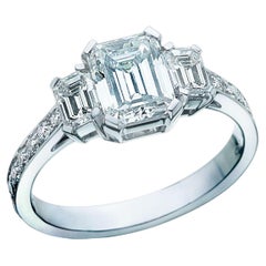 2, 40 Ct Solitaire Ring, Emerald Cut H Color Vvs1 Clarity