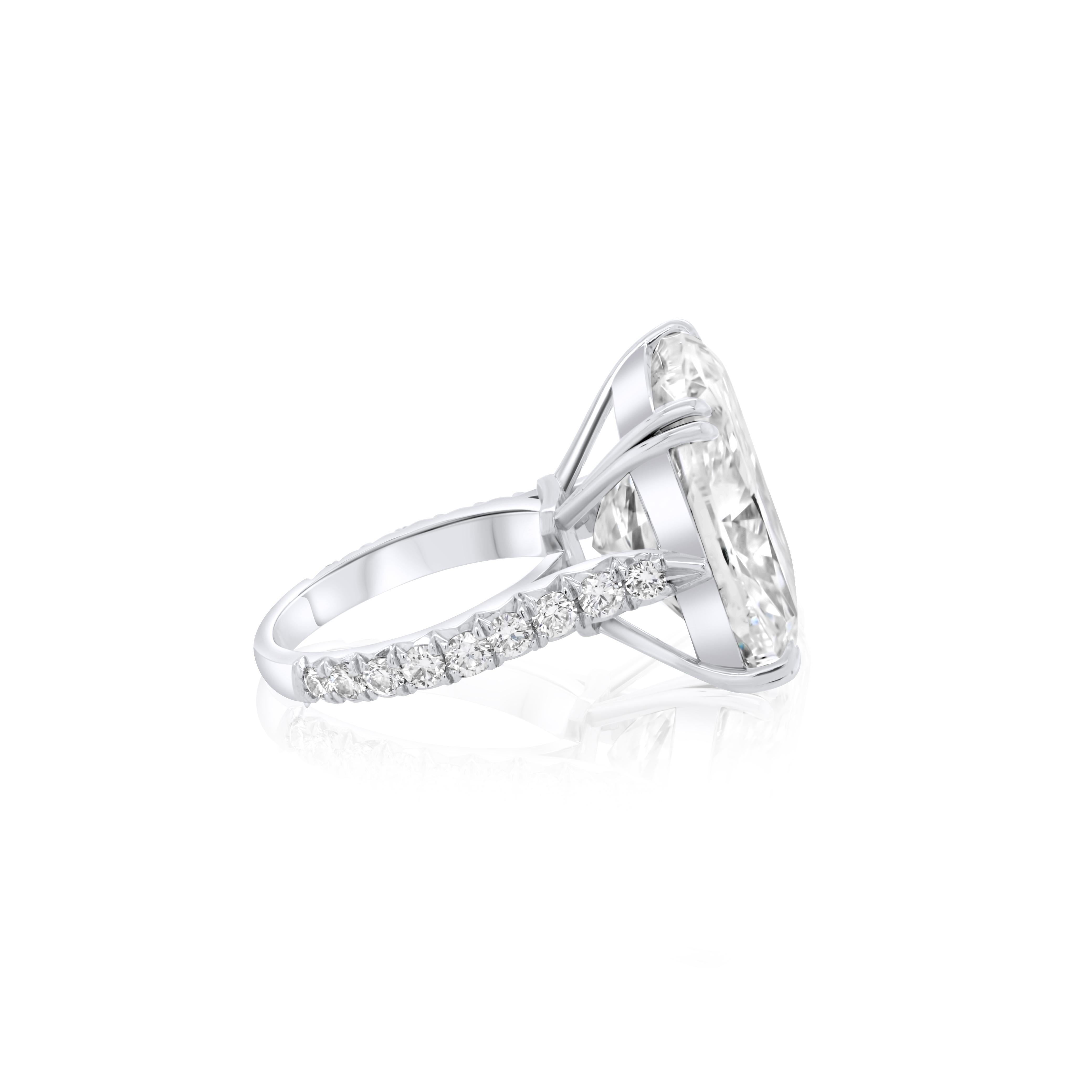 24.03 Carat Cushion Cut Diamond Engagement Ring For Sale 2