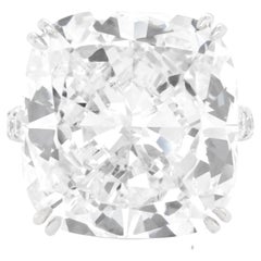 24.03 Carat Cushion Cut Diamond Engagement Ring