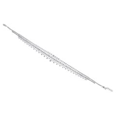 24.05 Ct Graduated Pear-Shaped and Round Diamond Choker Necklace 18K White Gold