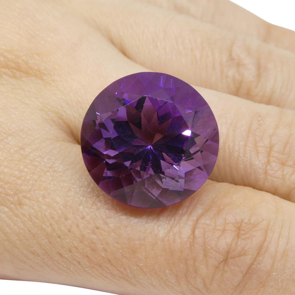 24.08ct Round Purple Amethyst from Uruguay For Sale 8