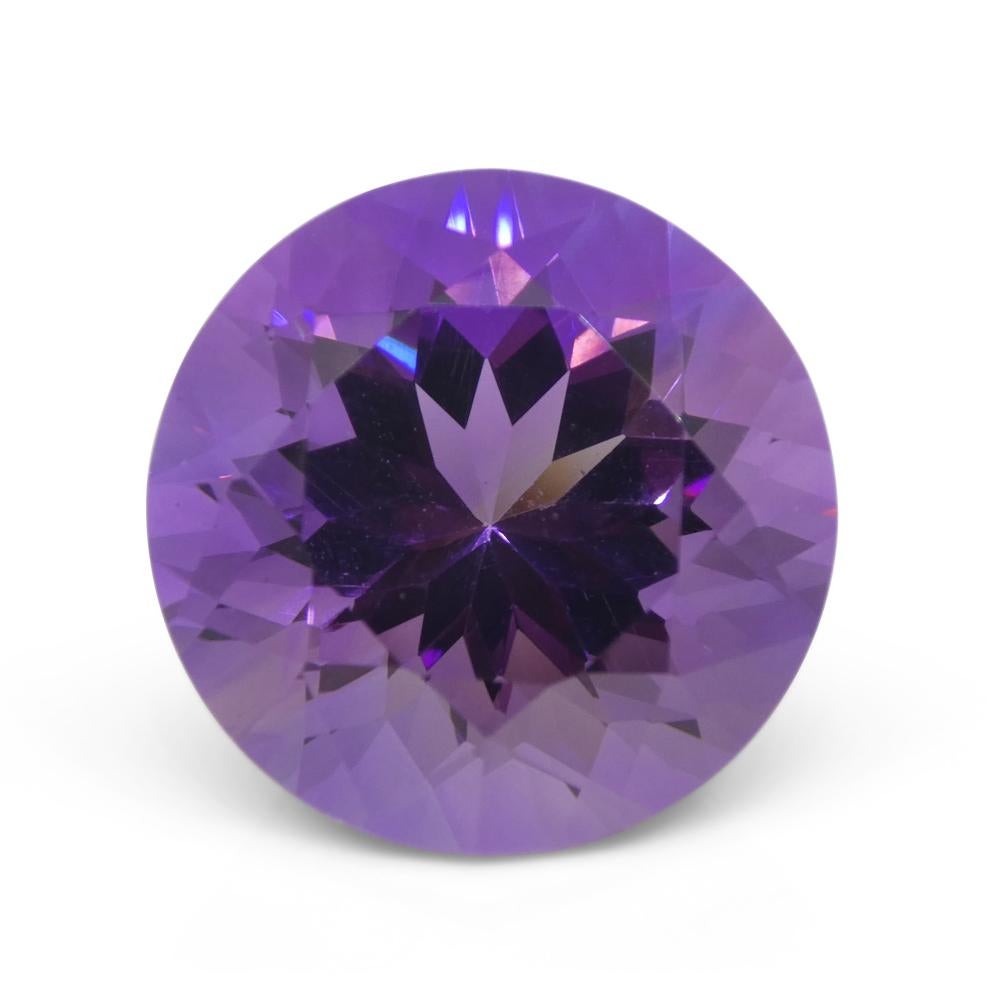 Women's or Men's 24.08ct Round Purple Amethyst from Uruguay For Sale