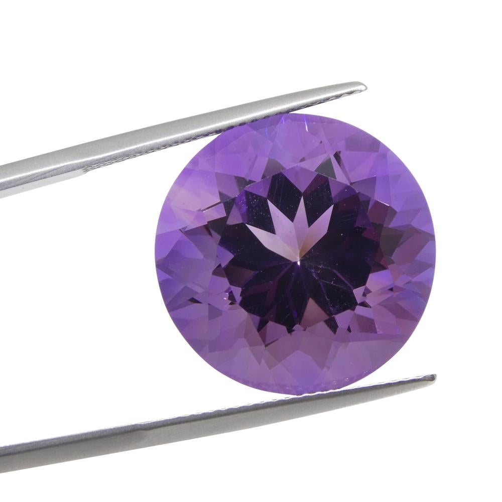 24.08ct Round Purple Amethyst from Uruguay For Sale 2