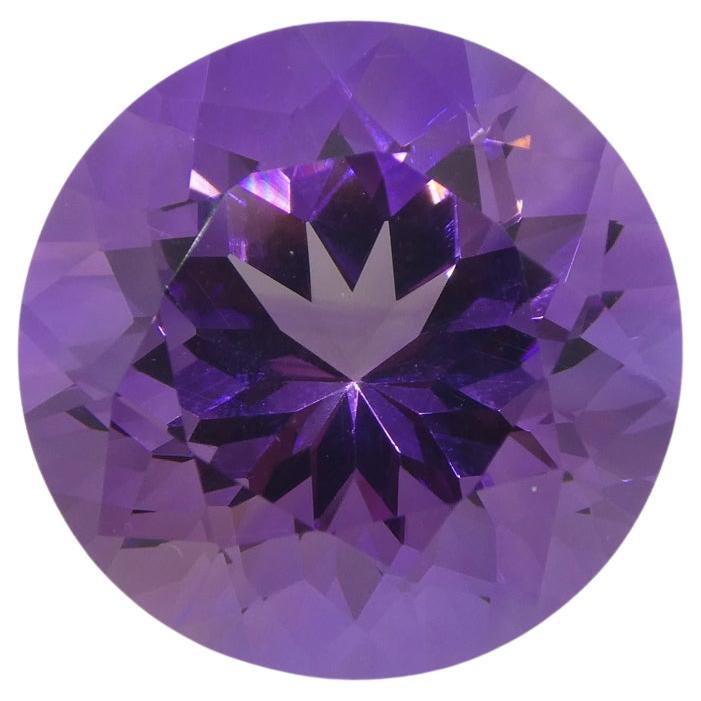 24.08ct Round Purple Amethyst from Uruguay For Sale