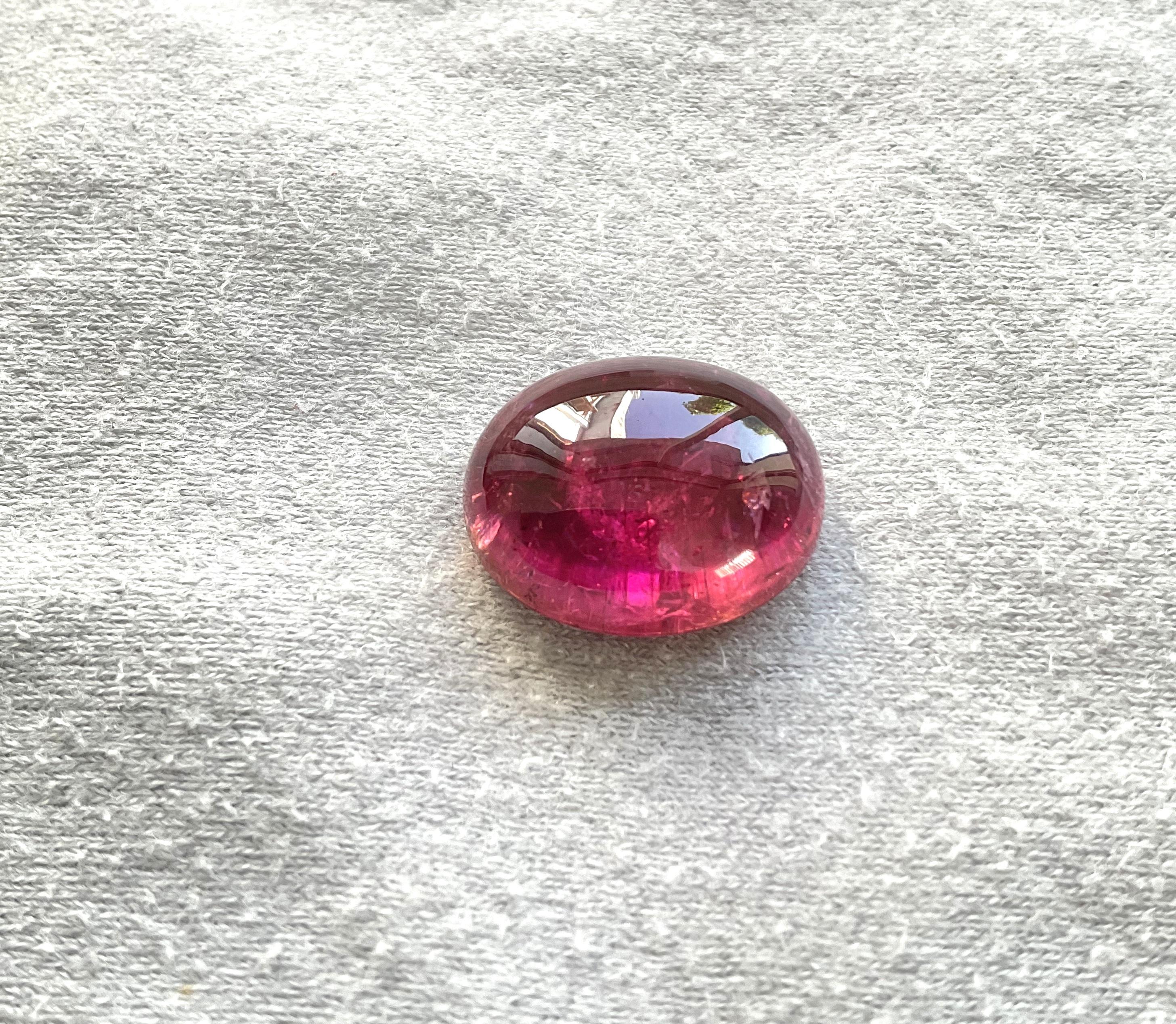 Women's or Men's 24.09 Carats Top Quality Rubellite Tourmaline Cabochon Natural Gemstone For Sale