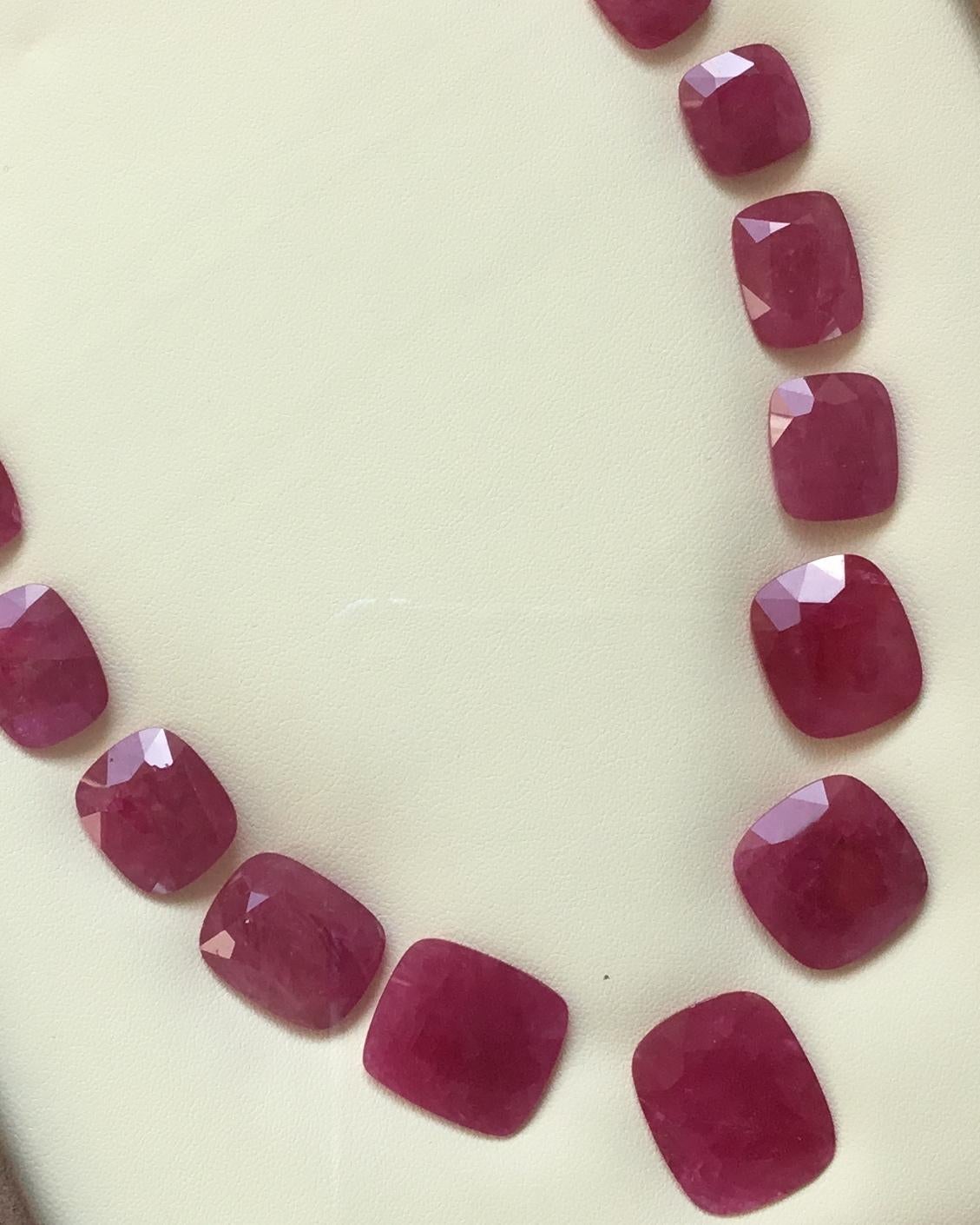 Women's or Men's 240.99 Carats Ruby Mozambique Cushion Faceted Cutstone Layout Heated Natural Gem For Sale