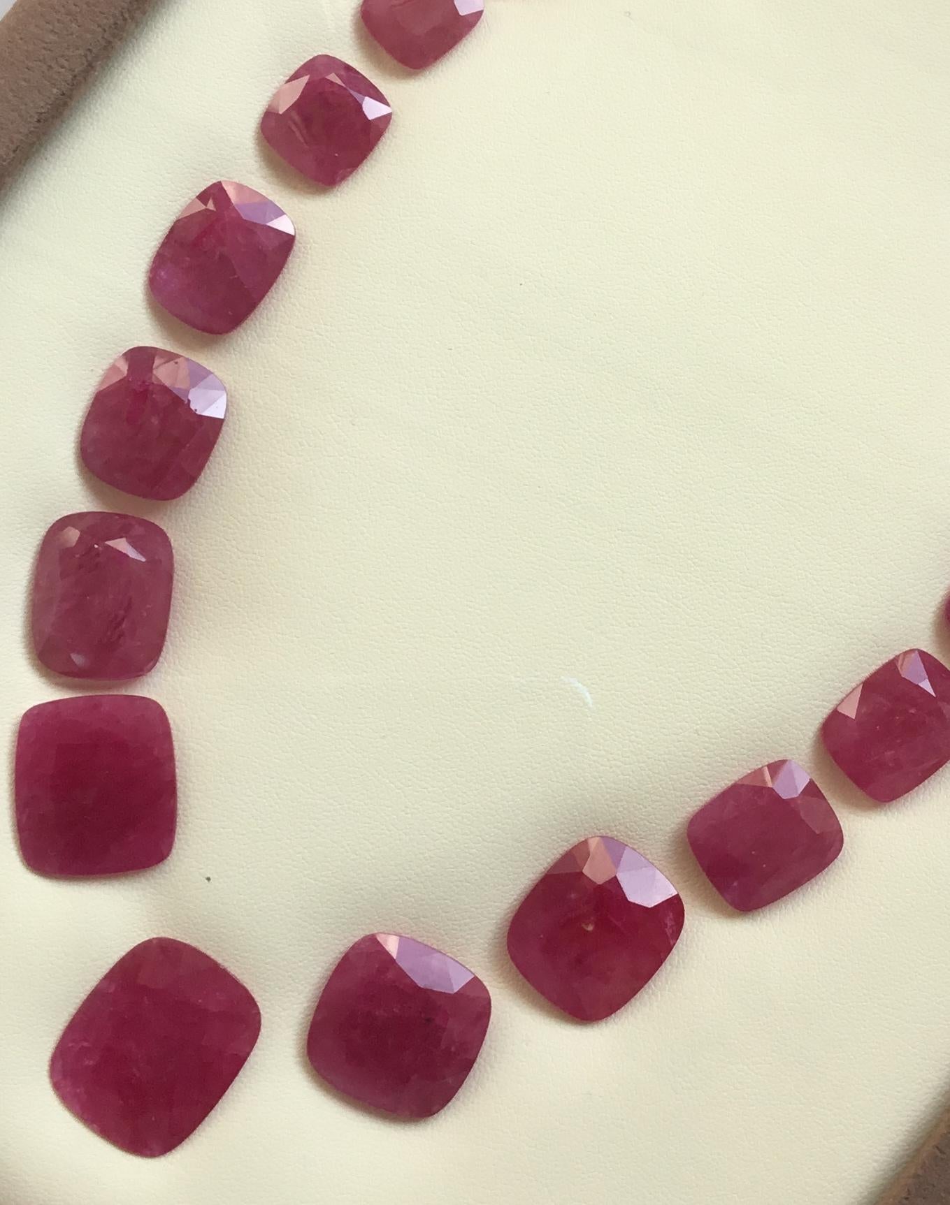240.99 Carats Ruby Mozambique Cushion Faceted Cutstone Layout Heated Natural Gem For Sale 1