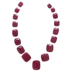 240.99 Carats Ruby Mozambique Cushion Faceted Cutstone Layout Heated Natural Gem