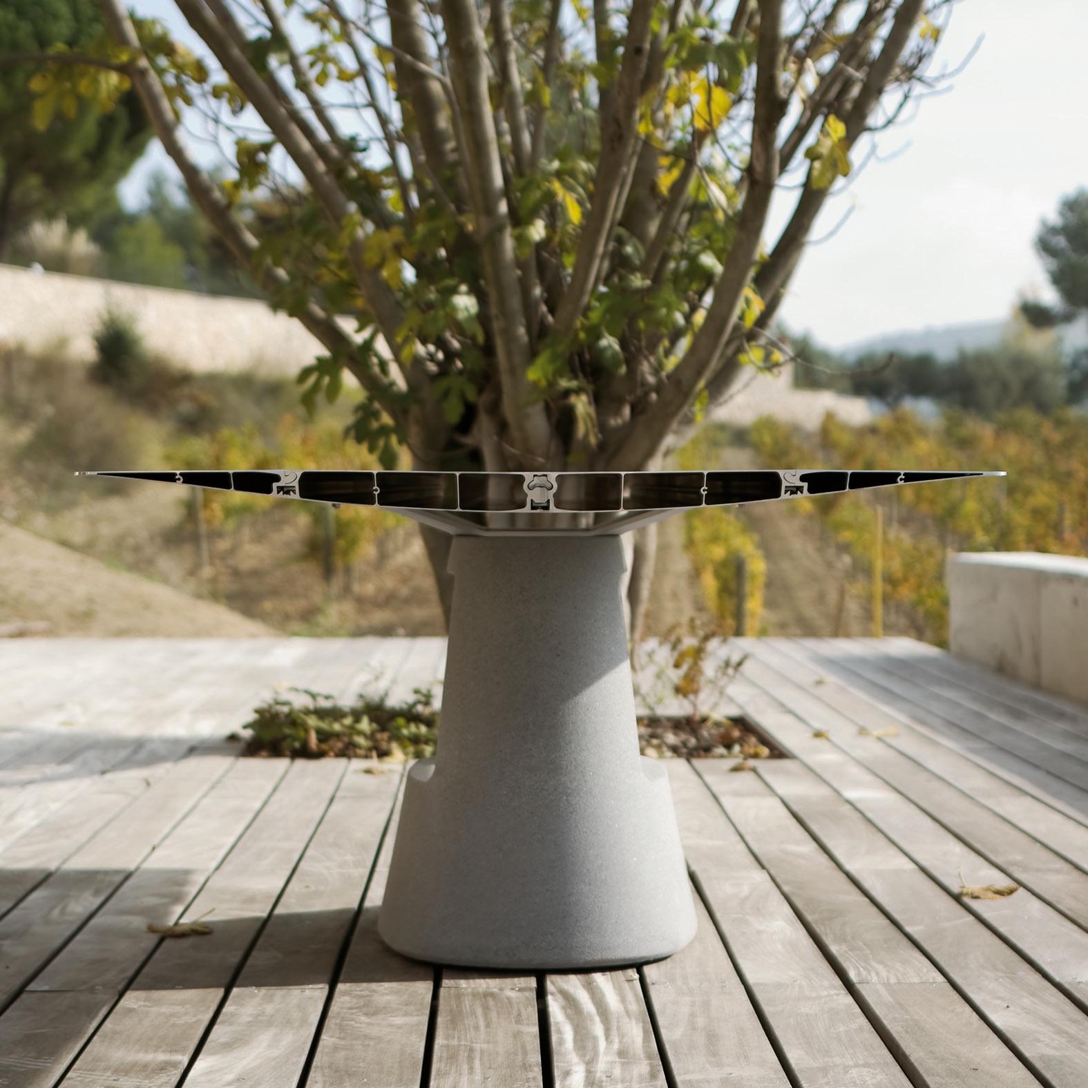 Aluminum Contemporary Table B by Konstantin Grcic in Stone for BD Barcelona