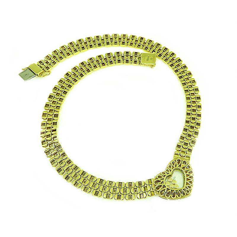 2,40 Karat Diamant Happy Heart Link Choker Halskette (Rundschliff)