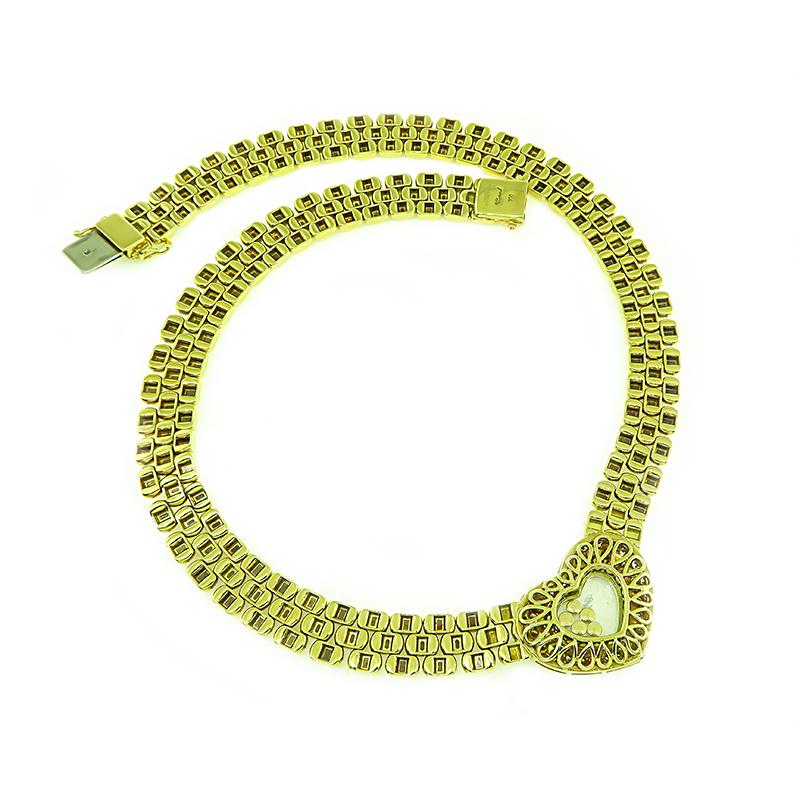 Round Cut 2.40ct Diamond Happy Heart Link Choker Necklace