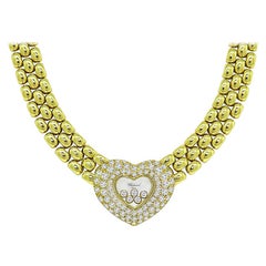 2,40 Karat Diamant Happy Heart Link Choker Halskette