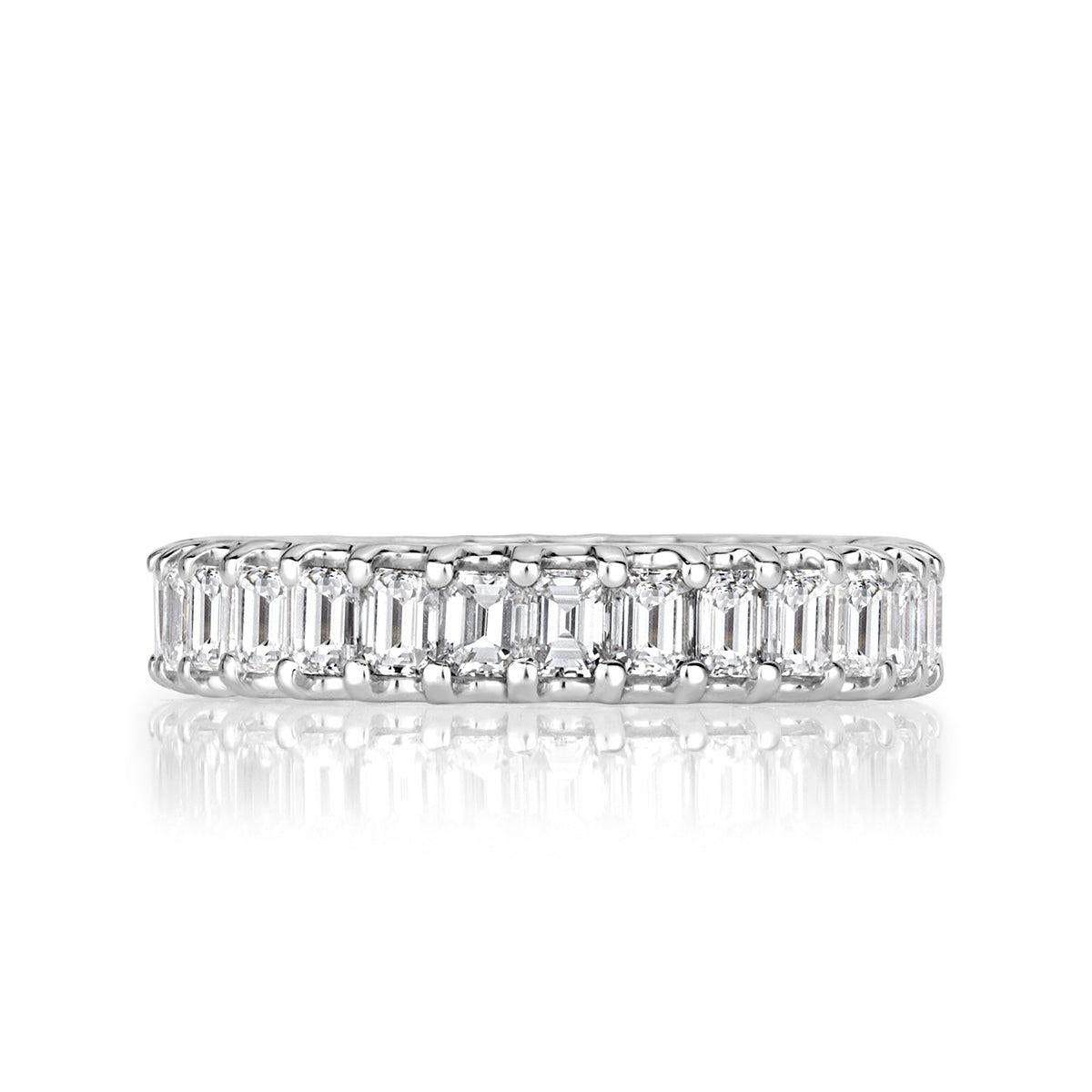 2.40ct Emerald Cut Diamond Eternity Band in Platinum For Sale