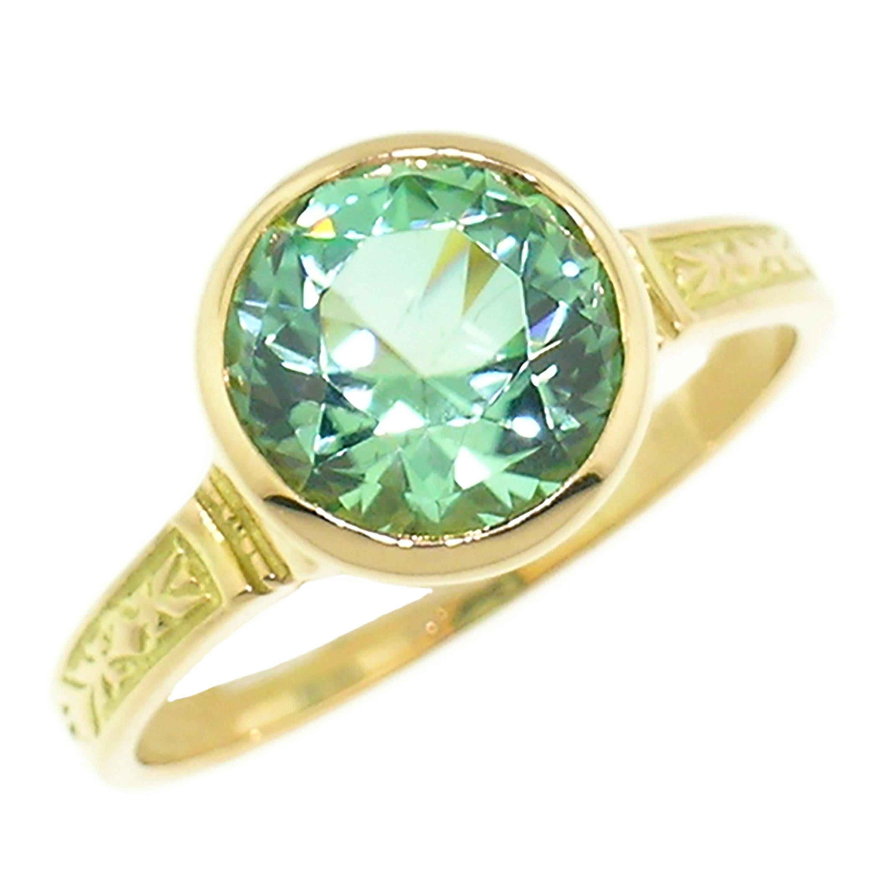 mint green tourmaline ring