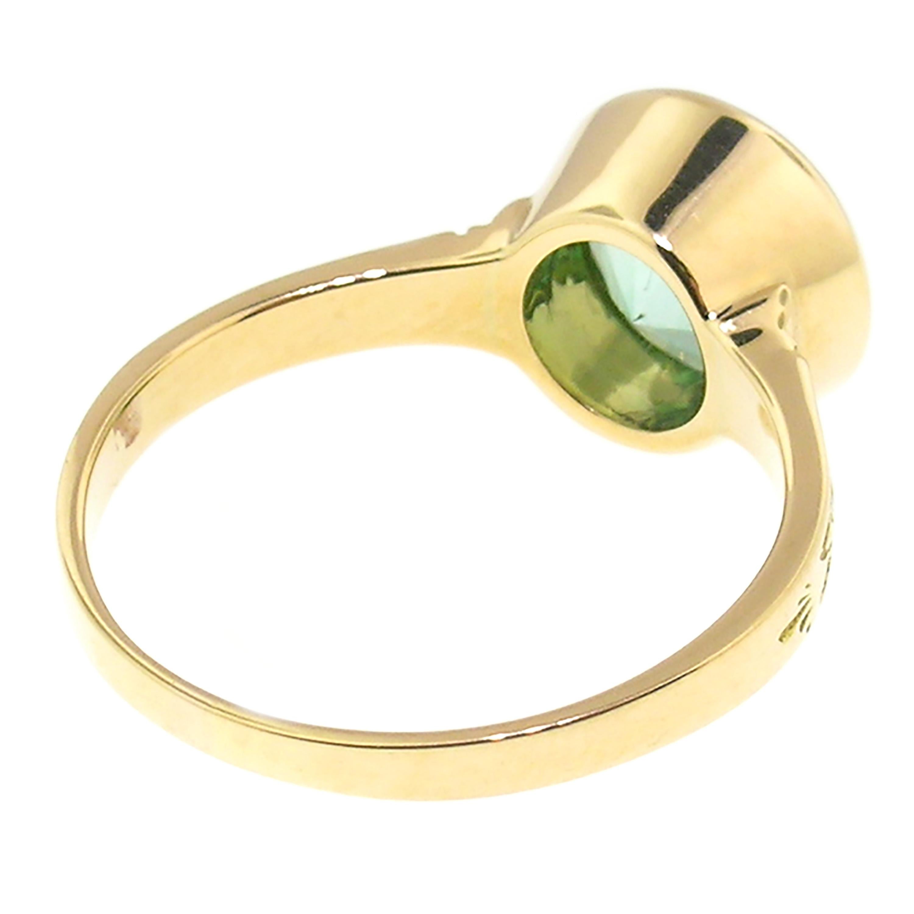 2.40ct Mint Green Tourmaline in 18kt Cassandra Ring by Cynthia Scott Jewelry In New Condition For Sale In Logan, UT