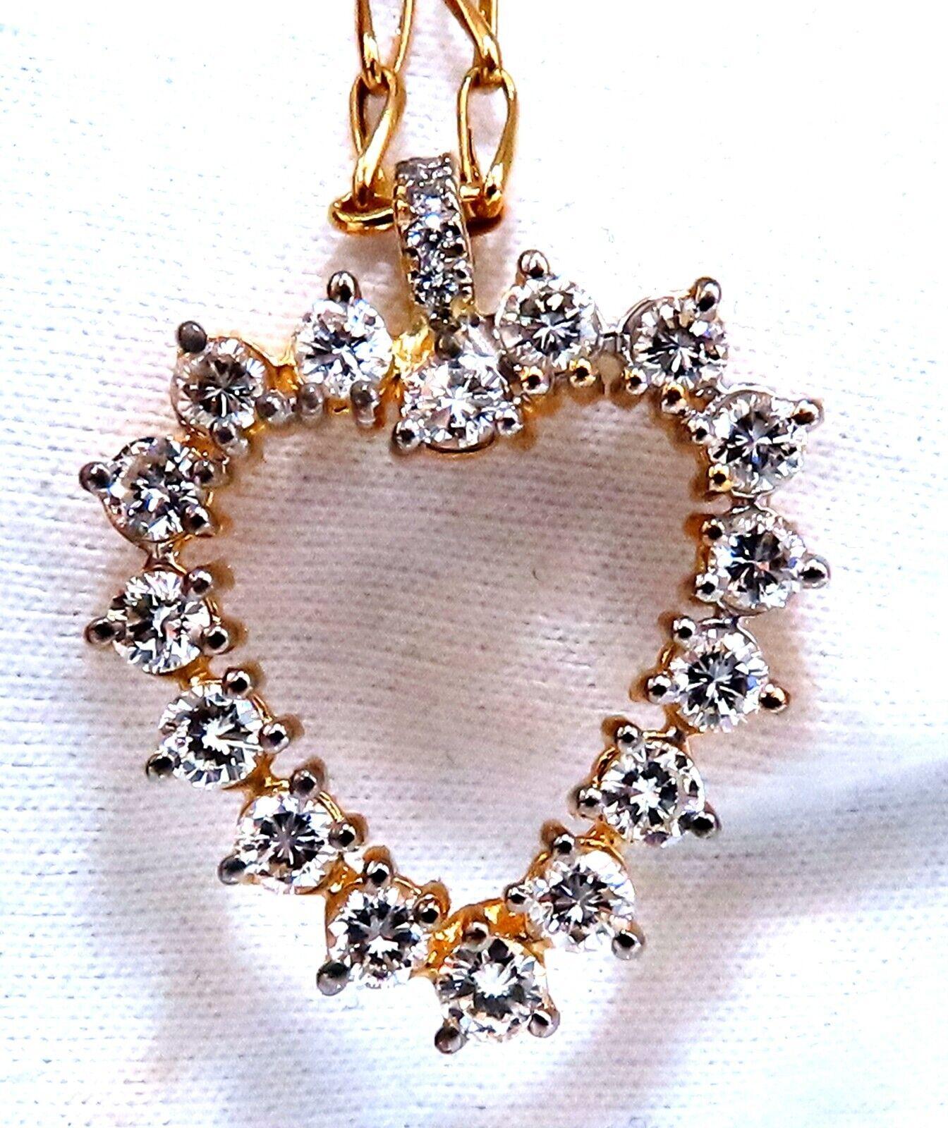 da uomo o donna Collana a cuore aperto con diamanti naturali 2,40ct 14kt g/vs in vendita
