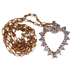2.40ct diamants naturels collier coeur ouvert 14kt g/vs